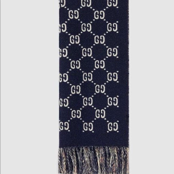 NWT Gucci 597527 4G200 Plaid Gg Pattern Wool 100 Reversible Muffler. - Picture 2 of 9